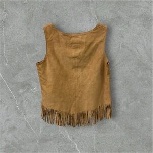 Stylish Fringed Tan Crop Top
